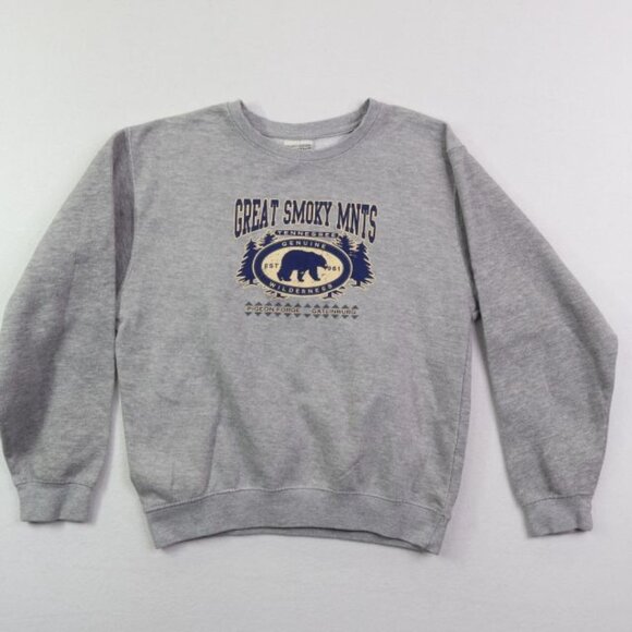 Great Smokey Mountains Tennessee Sweatshirt Youth XL Grey Bear - Picture 3 of 6